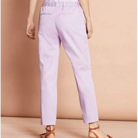 Brooks Brothers Pants Women Size 6 Elastic Waist Ankle Length Mid Rise Purple - Picture 2 of 6
